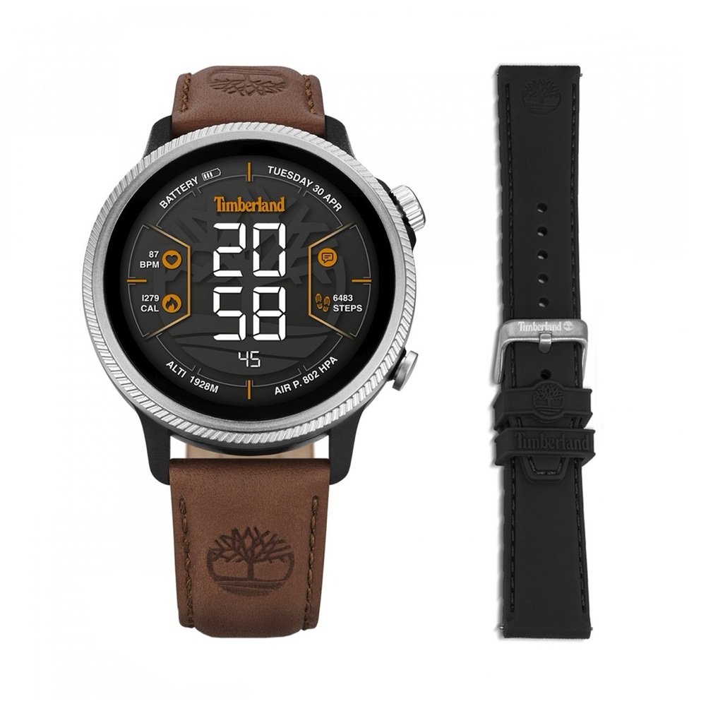 Timberland Smartwatch with Brown and Black Leather Straps